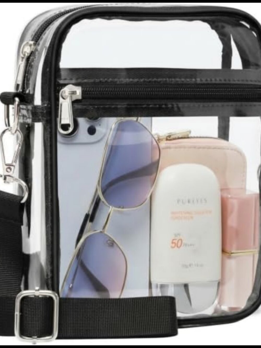 Clear PVC Crossbody Bag Stadium Approved Concert Purse